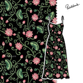 Black Pichwai Floral Jaal Printed Fabric